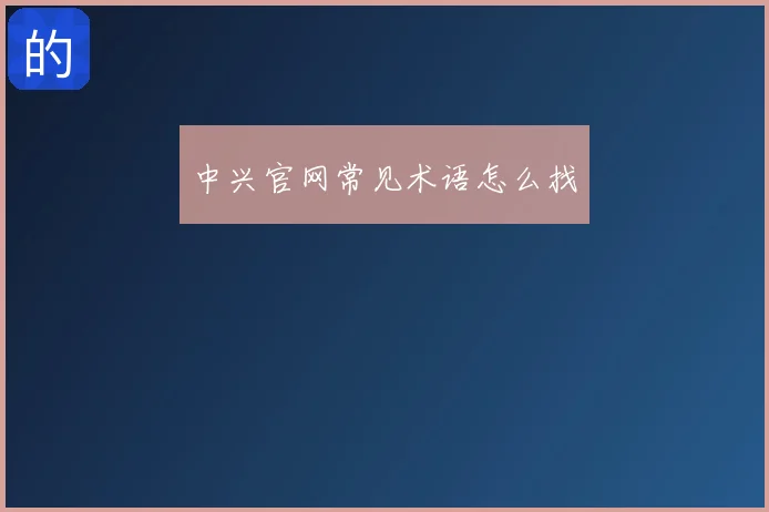 中兴官网常见术语怎么找